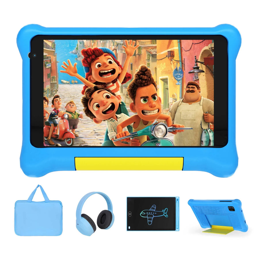 URAO 7 Inch Kids Learning Tablet Bundle with Headphones and Stylus