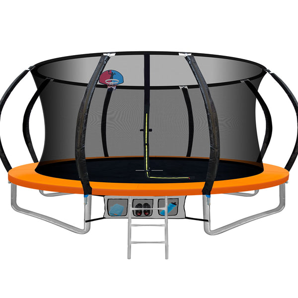14ft Everfit Kids Trampoline with Ladder and Basketball Hoop