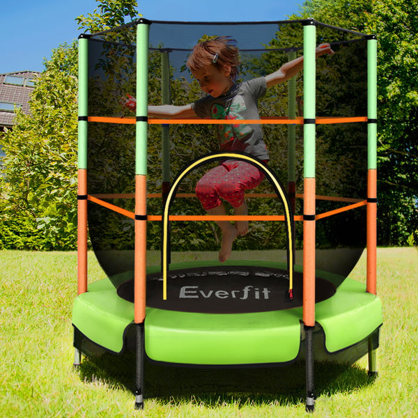 Everfit 4.5FT Kids Trampoline with Safety Net - Green