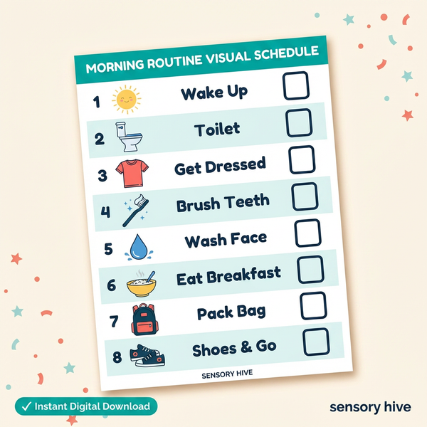 Morning Routine Visual Schedule PDF for Kids with ADHD