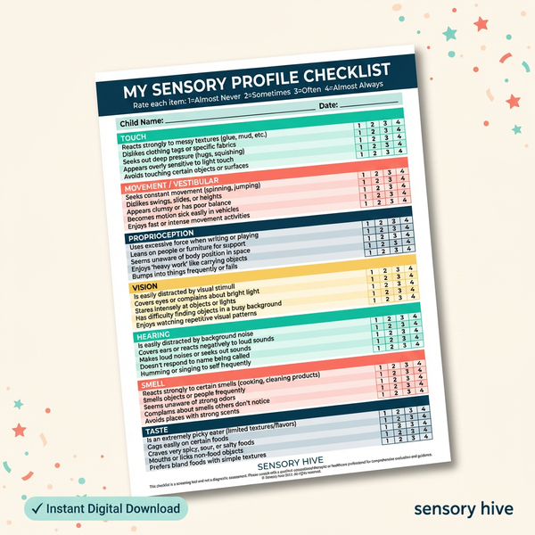 Sensory Profile Checklist for Kids – Printable PDF Download