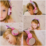 Unicorn Kids Pink Headphones Wired with Microphone for Girls