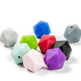 14mm Silicone Icosahedron Beads for Teething Jewelry - 10pcs