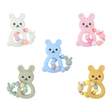LOFCA Rabbit Silicone Teether for Babies - BPA-Free Teething Toy
