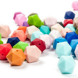 14mm Silicone Icosahedron Beads for Teething Jewelry - 10pcs