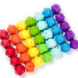 14mm Silicone Icosahedron Beads for Teething Jewelry - 10pcs