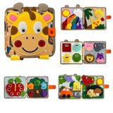 Montessori Giraffe Busy Board for Toddlers - Fine Motor Skills