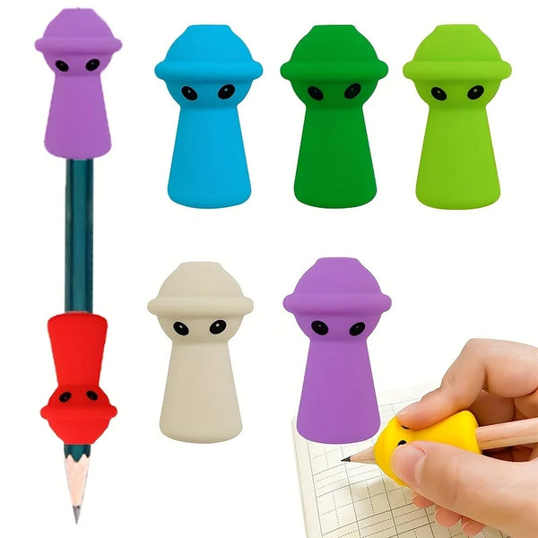 Multicolor Ergonomic Silicone Pen Holder - Writing Corrector