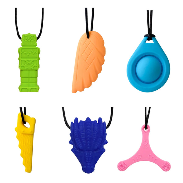 Gem Silicone Teether Necklace for Kids - Sensory Chewing Toy