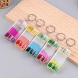 Liquid Motion Timer Keychain Colorful Hourglass Bag Charm