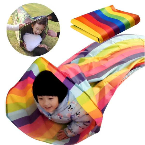 Rainbow Fabric Tunnel for Kids - Indoor Outdoor Play 3M/5M/8M