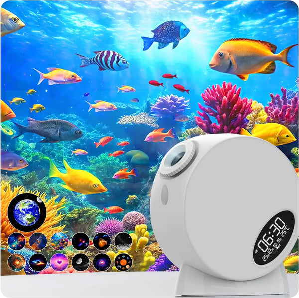 Galaxy Projector with 13 Film Discs and Clock Display
