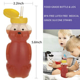 Honey Bear Straw Cup for Kids - Spill Proof Assistive Container