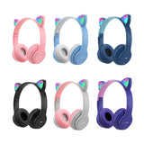 Cat Ear Bluetooth Headphones with LED Light for Kids