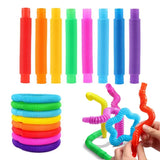 Pop Tubes Sensory Fidget Toy - 5/10 Pcs for Autism & Anxiety