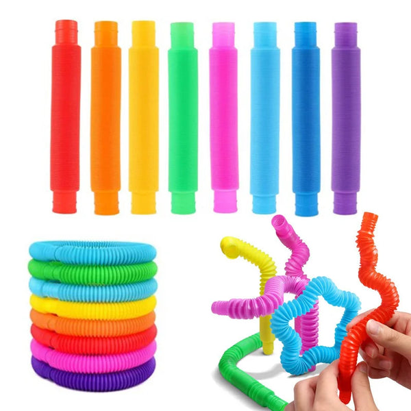 Pop Tubes Sensory Fidget Toy - 5/10 Pcs for Autism & Anxiety