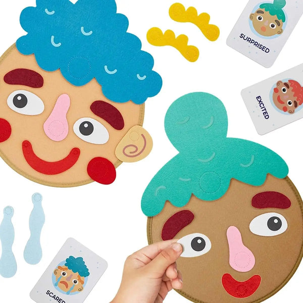 Kids Social Emotional Learning Toys with Face Boards and Emotion Cards