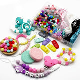 14mm Silicone Icosahedron Beads for Teething Jewelry - 10pcs