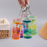 Liquid Motion Timer Keychain Colorful Hourglass Bag Charm