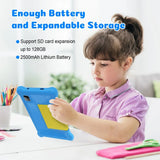 URAO 7 Inch Kids Learning Tablet Bundle with Headphones and Stylus