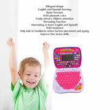 Kids Bilingual Learning Laptop - English Spanish - Pink