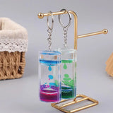 Liquid Motion Timer Keychain Colorful Hourglass Bag Charm