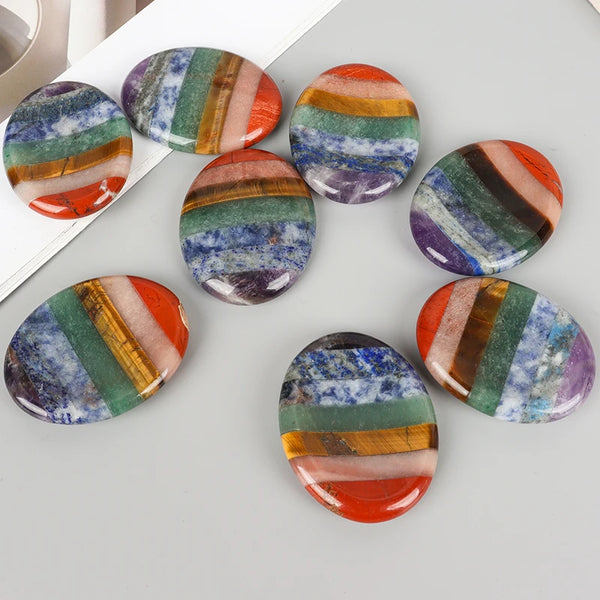 Chakra Palm Stone Natural Crystal Quartz Healing Massager
