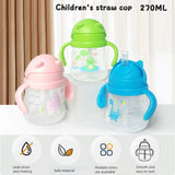 270ml Baby Training Straw Cup with Double Handles - PP Material