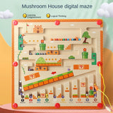 Magnetic Colour & Number Maze Wooden Puzzle Board