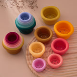 Silicone Hourglass Stacking Cups Montessori Teether Toy 0-36M