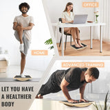 Wooden Balance Board for Leg Workout, Anti-Slip Wobble Board