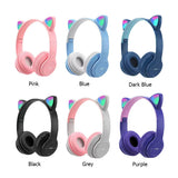 Cat Ear Bluetooth Headphones with LED Light for Kids