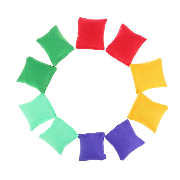 Kids Sandbag Throwing Toys 10PCS Colorful Handmade Outdoor Set
