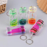 Liquid Motion Timer Keychain Colorful Hourglass Bag Charm