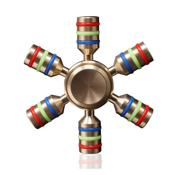 Six Arm Metal Fidget Spinner for Stress Relief - Adults & Kids