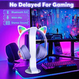 RGB Cat Ear Wireless Headphones for Kids, Bluetooth Stereo