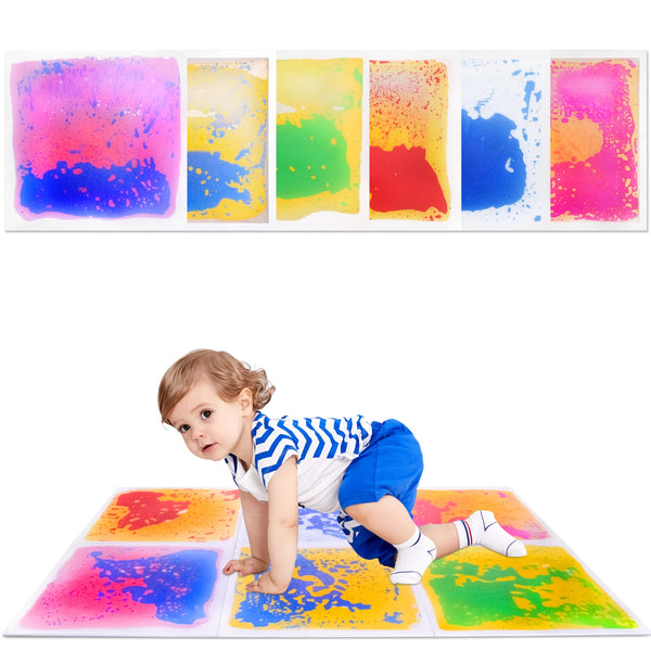 Sensory Liquid Floor Tiles for Kids - Colorful Play Mat Set