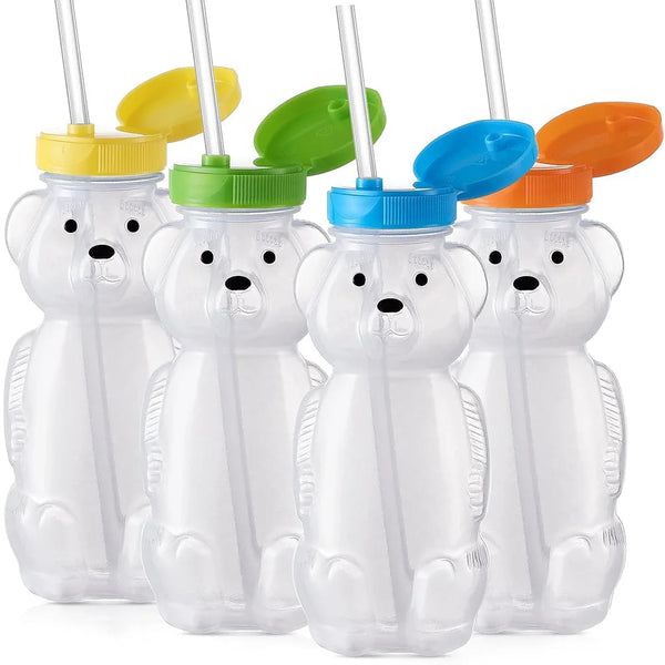 Honey Bear Straw Cup for Kids - Spill Proof Assistive Container