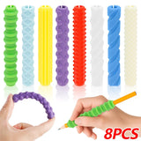 8 Pcs Silicone Pen Grips for Children and Adults - Ergonomic Aid