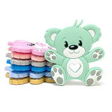 Silicone Bear Baby Teether Toy - Chewable Animal Pendant