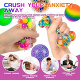 Mini Squishy Stress Balls Set - 6 Rainbow Fidget Toys