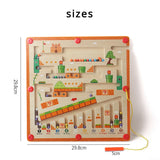 Magnetic Colour & Number Maze Wooden Puzzle Board