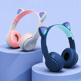 Cat Ear Bluetooth Headphones with LED Light for Kids