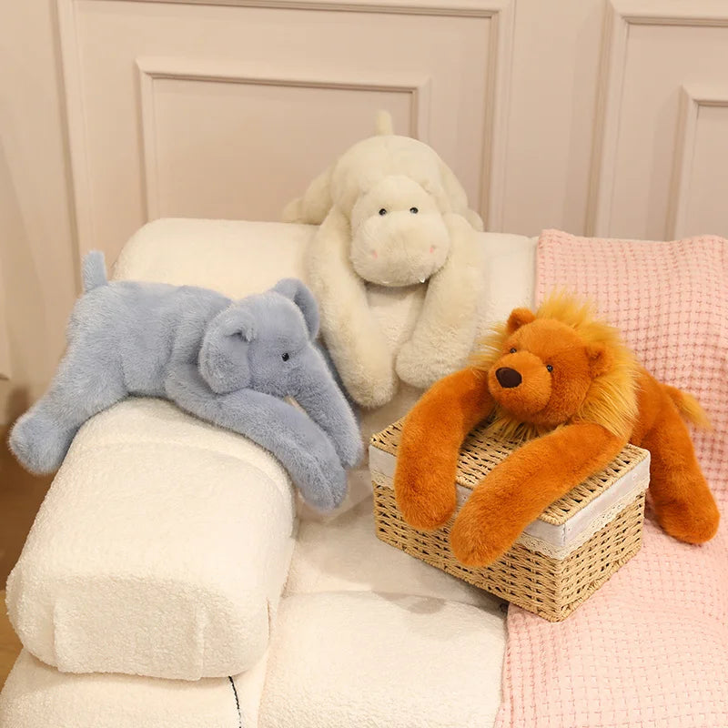 60cm Long Arm Plush Lion Pig Hippo Doll - Soft Companion