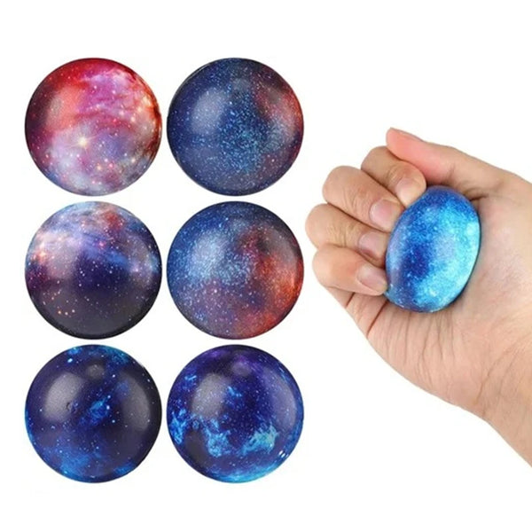 Galaxy Stress Balls Set - 6PC Foam Squeeze Toys for All Ages