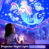 Starry Projector Night Light Rotating Moon Lamp for Kids