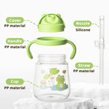 270ml Baby Training Straw Cup with Double Handles - PP Material