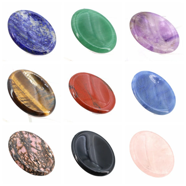 Quartz Worry Stones 35x45mm Oval Massage Healing Crystal