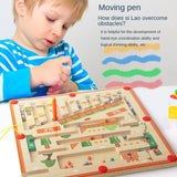 Magnetic Colour & Number Maze Wooden Puzzle Board
