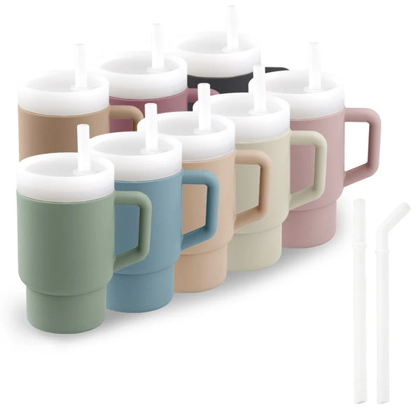 Silicone Training Cup and Straw Set for Children 6 Months+